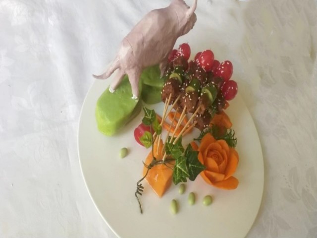 仿真菜草原風情食品模型